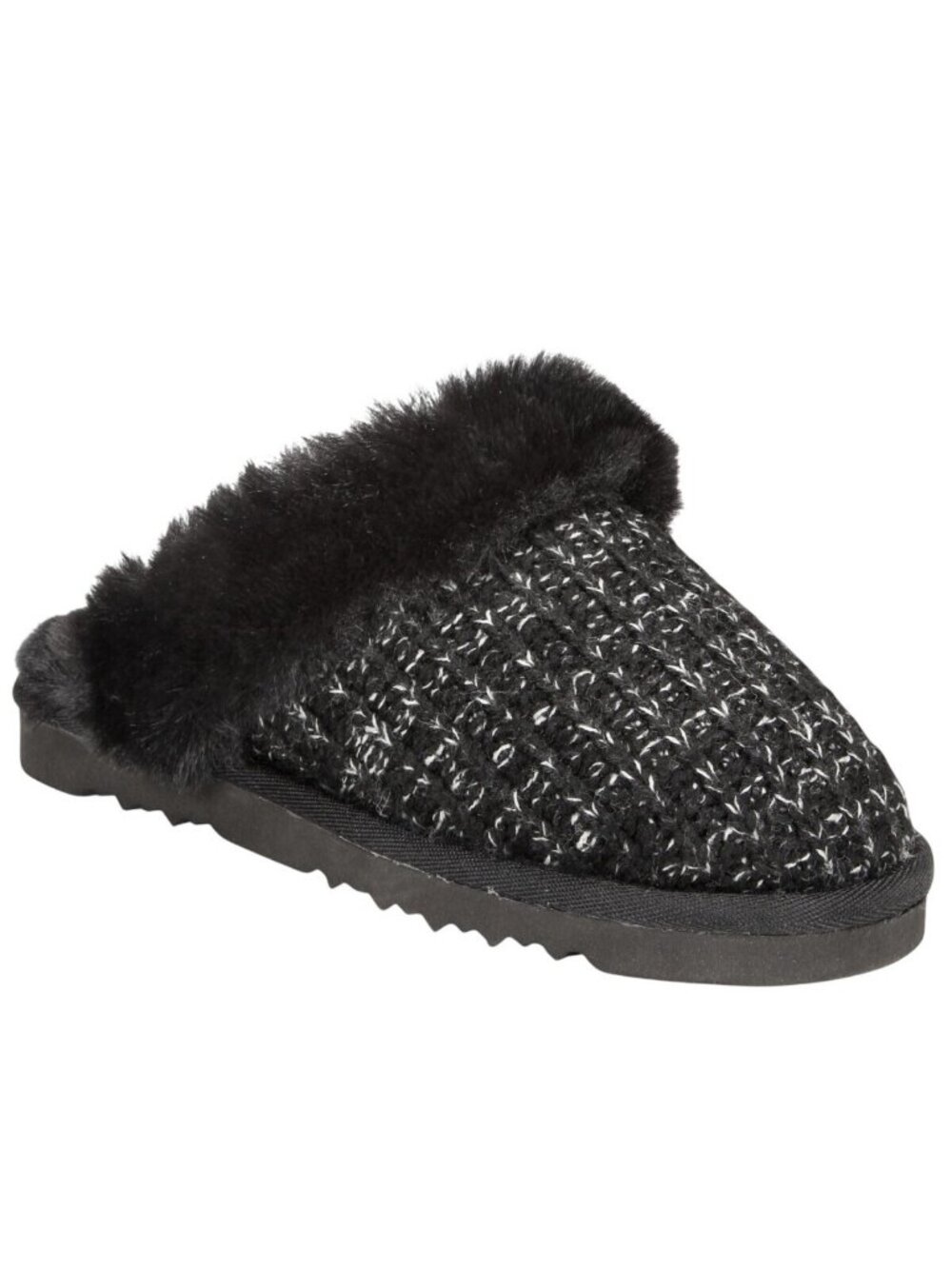 NWT Style & Co Rayaa Quilted Faux Fur Slippers 10021612600 Black Beauty 5M